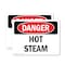 Signmission Hot Surface Sign, 7 in H x 10 in W, Plastic, Hot Steam OS-2PACK-DS-P-710-L-1844 - alternate 1